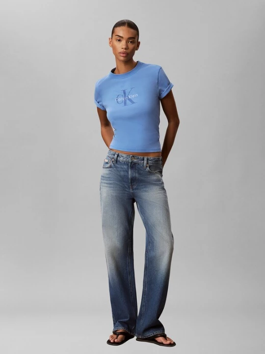 Foto van product Calvin Klein Jeans Shirt blauw / hemelsblauw / wit