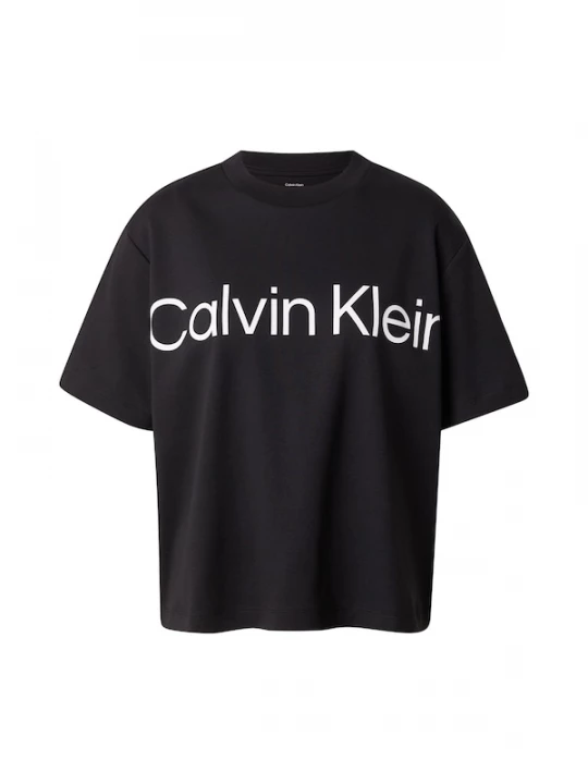 Foto van product Calvin Klein Jeans Shirt 'Boxy Cropped Logo' zwart / wit