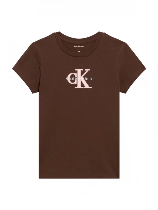 Foto van product Calvin Klein Jeans Shirt chocoladebruin / rosa / offwhite