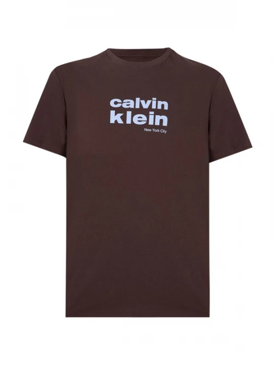 Foto van product Calvin Klein Jeans Shirt chocoladebruin / wit