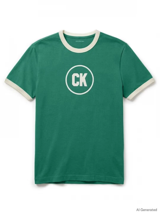 Foto van product Calvin Klein Jeans Shirt lichtbeige / groen