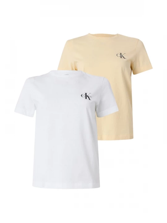 Foto van product Calvin Klein Jeans Shirt 'Monologo T' lichtgeel / zwart / wit