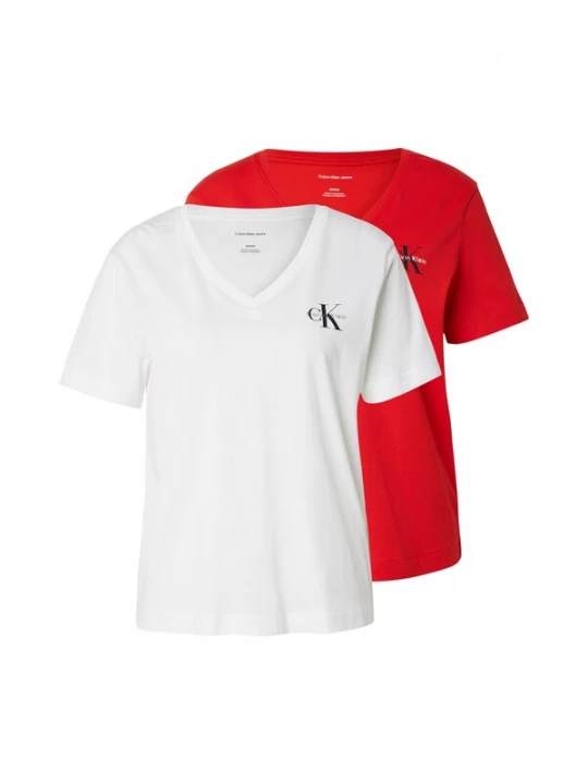 Foto van product Calvin Klein Jeans Shirt 'Monologo T' lichtrood / zwart / wit
