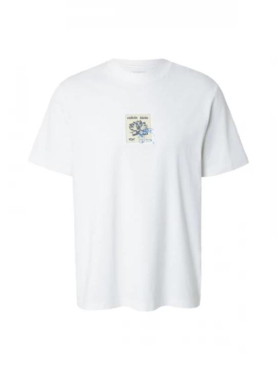 Foto van product Calvin Klein Jeans Shirt 'Postage Stamp Graphic' crème / hemelsblauw / stone grey / wit