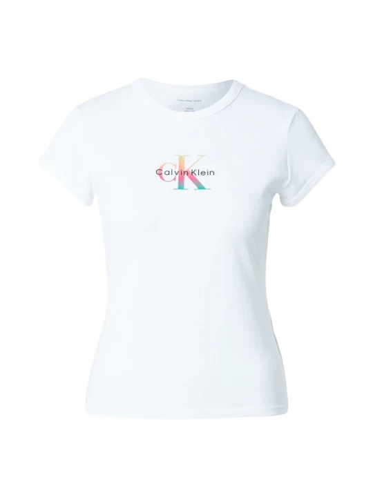 Foto van product Calvin Klein Jeans Shirt 'Slim Monogram - Pride' turquoise / pink / zwart / wit