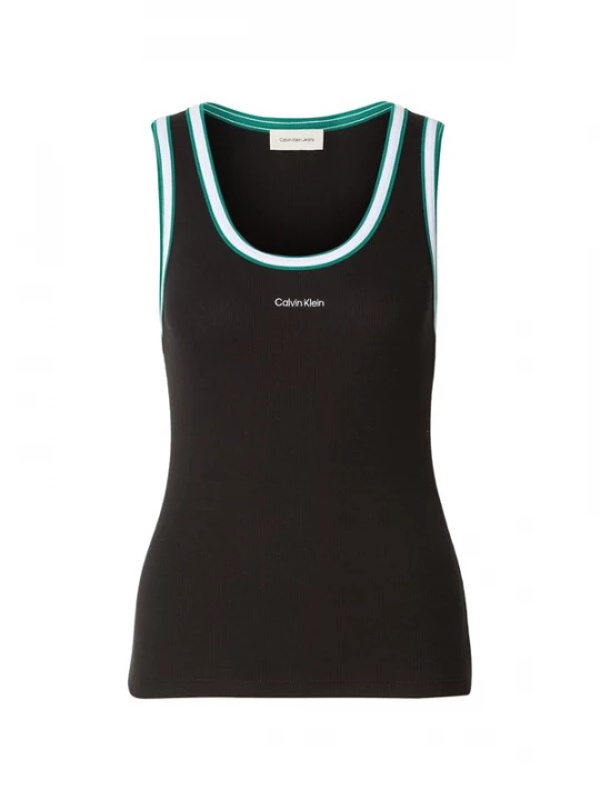 Foto van product Calvin Klein Jeans Top smaragd / zwart / wit