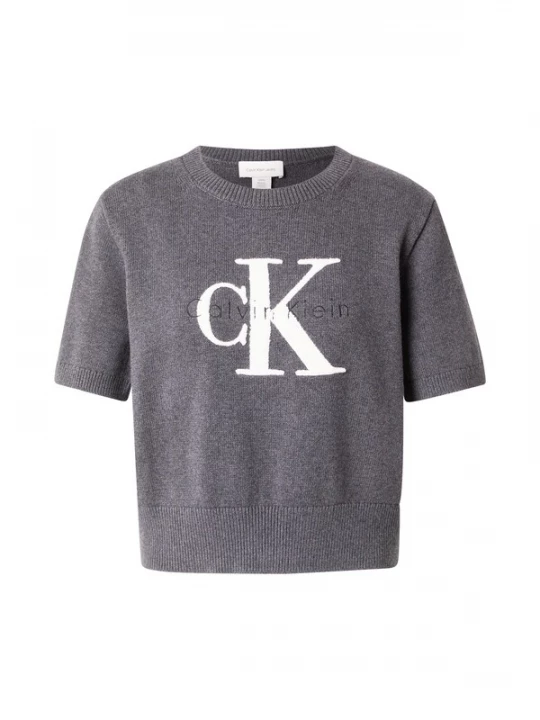 Foto van product Calvin Klein Jeans Trui donkergrijs / wit