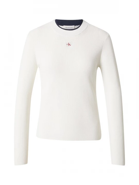 Foto van product Calvin Klein Jeans Trui 'Textured Long Sleeve' wit