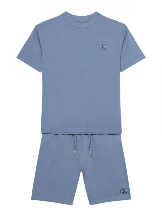 Foto van product Calvin Klein Kids Set 'CALVIN KLEIN JEANS kids 2PC KNIT SHORT SET Completi' duifblauw