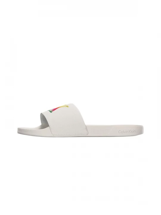 Foto van product Calvin Klein Muiltjes 'Pride Ombre Monogram' geel / groen / donkerroze / wit