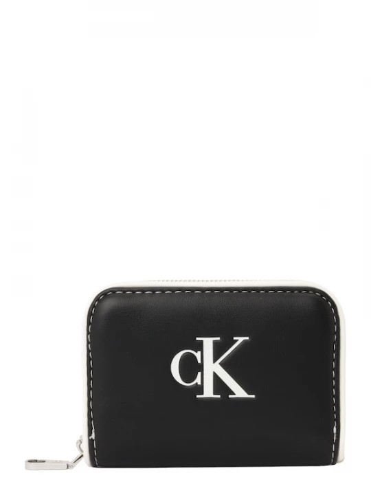 Foto van product Calvin Klein Portemonnee 'Contrast Logo Textured Zip-around' zwart / wit