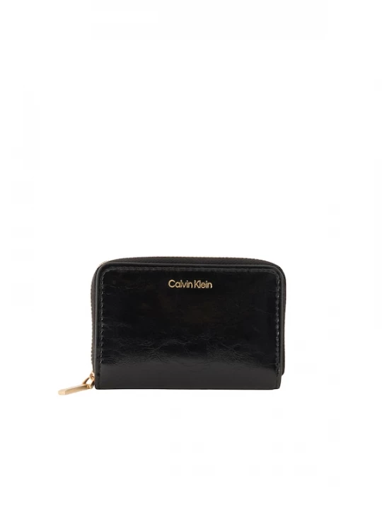 Foto van product Calvin Klein Portemonnee 'Foil Logo Zip-around Glossy' zwart