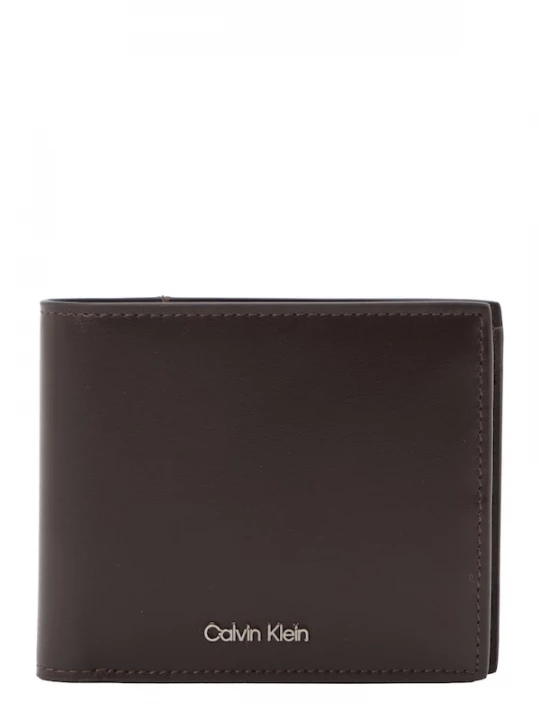 Foto van product Calvin Klein Portemonnee 'Smooth Metal Logo Bifold' donkerbruin