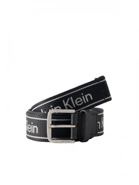 Foto van product Calvin Klein Riem 'Rounded Buckle Logo Webbing' lichtgrijs / zwart