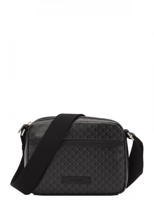 Foto van product Calvin Klein Schoudertas 'Coated Emblem Print Camera' grijs / zwart