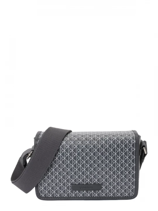Foto van product Calvin Klein Schoudertas 'Coated Emblem Print Messenger' donkergrijs / wit