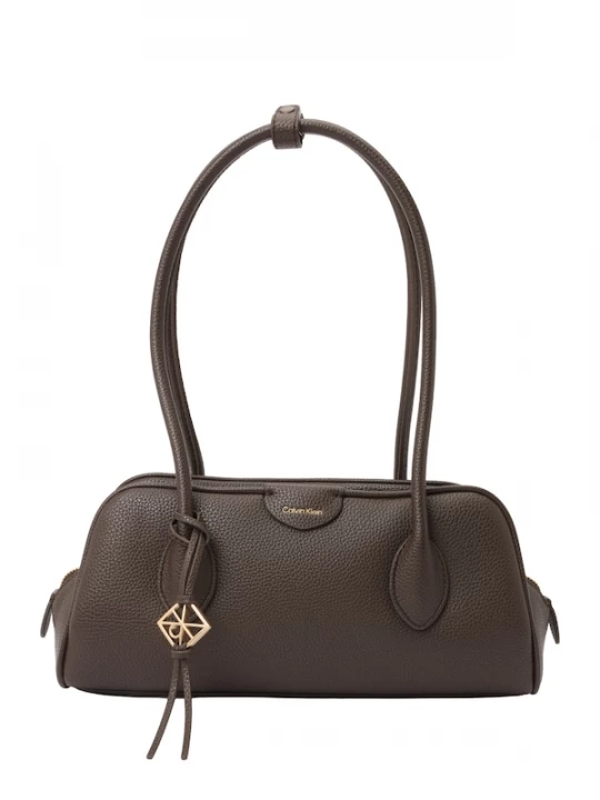 Foto van product Calvin Klein Schoudertas 'Emblem Pebble Grain Extended Side Shoulder' bruin gemêleerd
