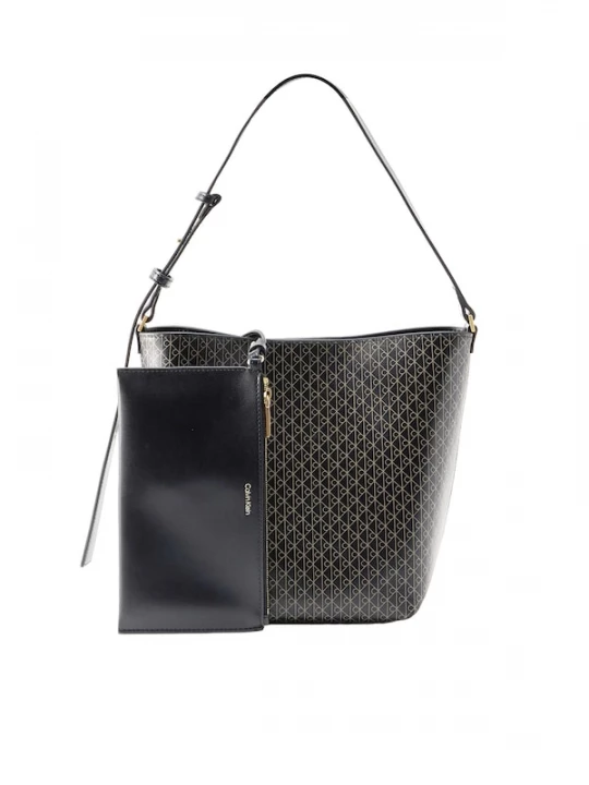 Foto van product Calvin Klein Schoudertas 'Emblem Print' beige / zwart