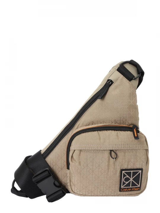 Foto van product Calvin Klein Schoudertas 'Emblem Print Diagonal' beige / lichtbruin