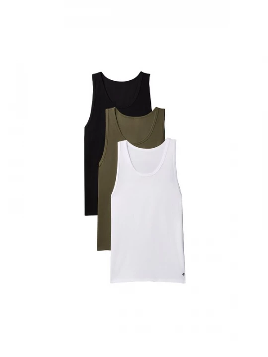 Foto van product Calvin Klein Shirt olijfgroen / zwart / wit