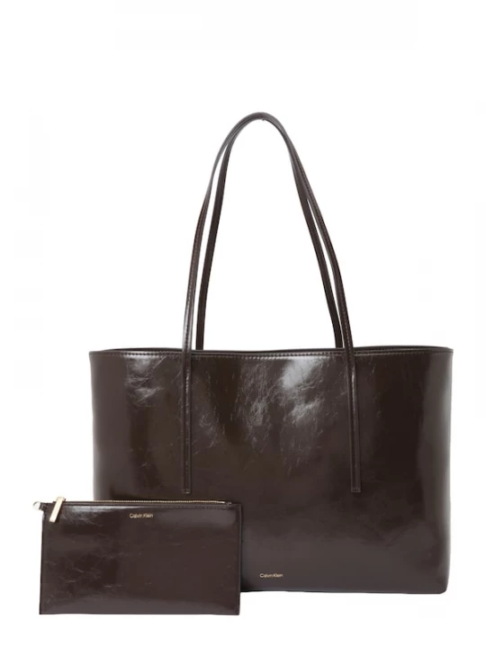 Foto van product Calvin Klein Shopper 'Foil Logo Glossy Tote With' chocoladebruin