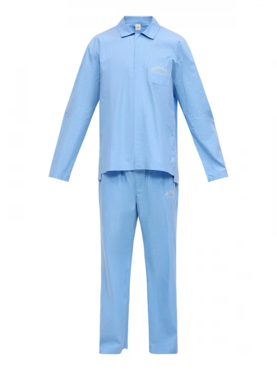 Foto van product Calvin Klein Underwear Pyjama lang 'Heritage' chamois / navy / lichtblauw