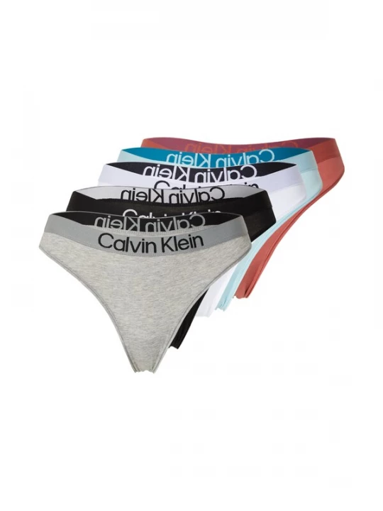 Foto van product Calvin Klein Underwear String lichtblauw / grijs gemêleerd / roestrood / zwart / wit