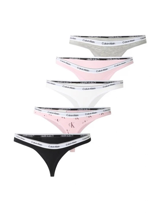 Foto van product Calvin Klein Underwear String lichtgrijs / rosa / zwart / wit