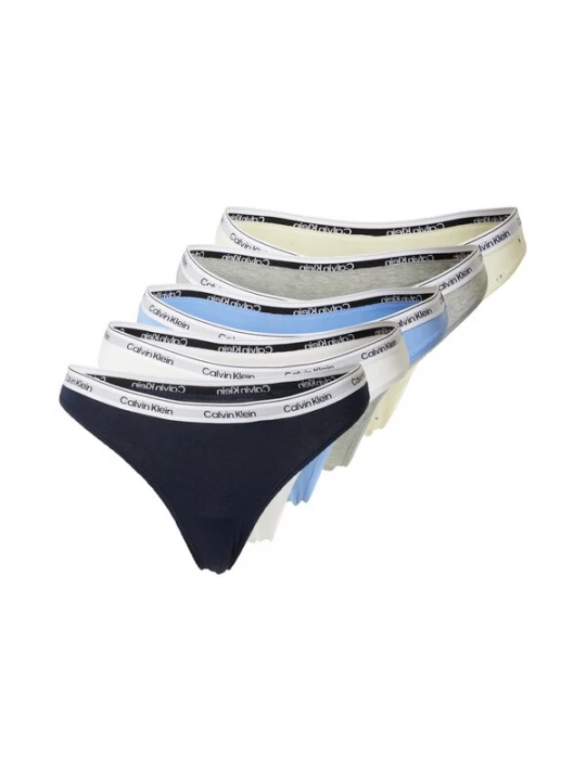 Foto van product Calvin Klein Underwear String navy / lichtblauw / pasteelgeel / grijs / wit