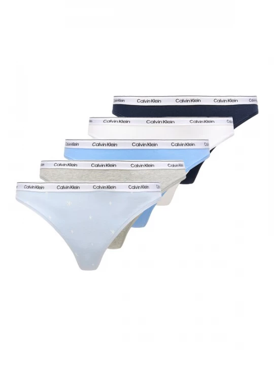 Foto van product Calvin Klein Underwear String navy / pastelblauw / lichtblauw / grijs gemêleerd / wit