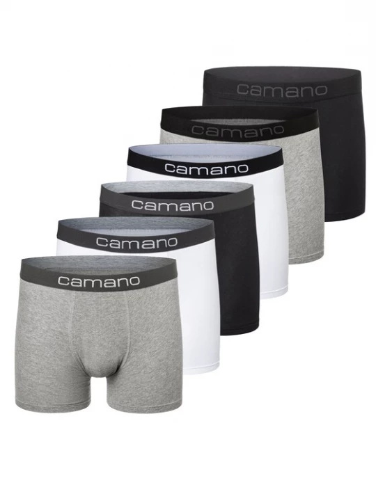 Foto van product camano Boxershorts grijs gemêleerd / zwart / wit