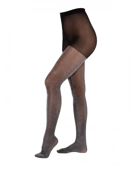 Foto van product camano Fijne panty zwart / zilver