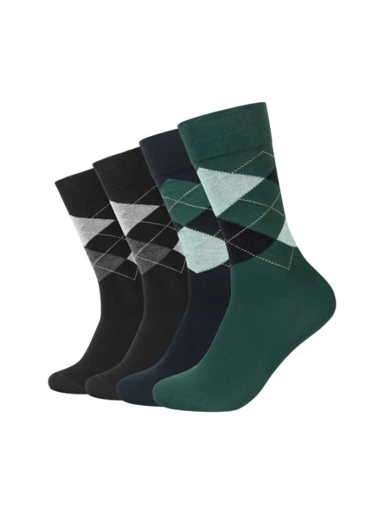 Foto van product camano Sokken 'Argyle' beige / grijs / groen / zwart
