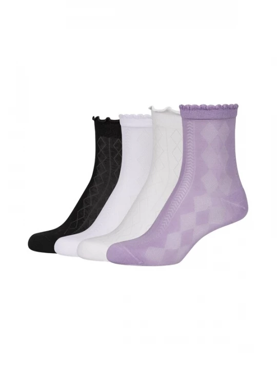 Foto van product camano Sokken lichtbeige / lila / zwart / wit