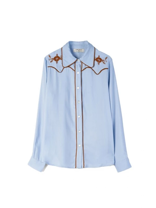 Foto van product Camomilla Italia Blouse 'CAYA' lichtblauw / bruin