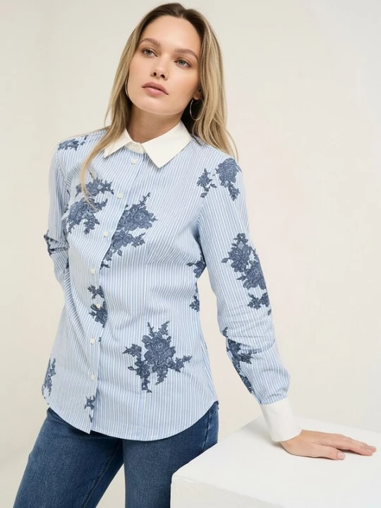 Foto van product Camomilla Italia Blouse 'Cilly' marine / royal blue / koningsblauw / hemelsblauw / wit