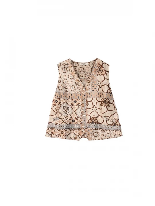 Foto van product Camomilla Italia Gilet 'Giuly' lichtbeige / donkerbeige / donkerbruin / grijs
