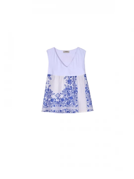 Foto van product Camomilla Italia Top 'TEMMY' blauw / lichtgrijs / wit