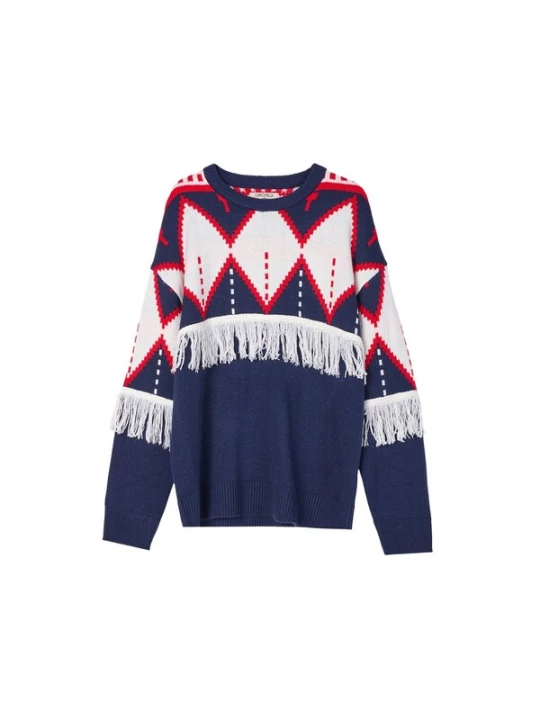 Foto van product Camomilla Italia Trui 'Marina' donkerblauw / rood / wit