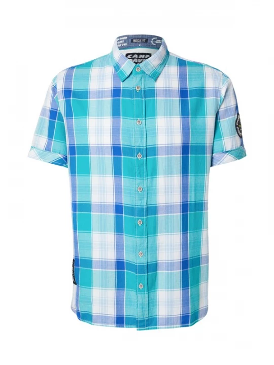 Foto van product CAMP DAVID Overhemd blauw / turquoise / wit