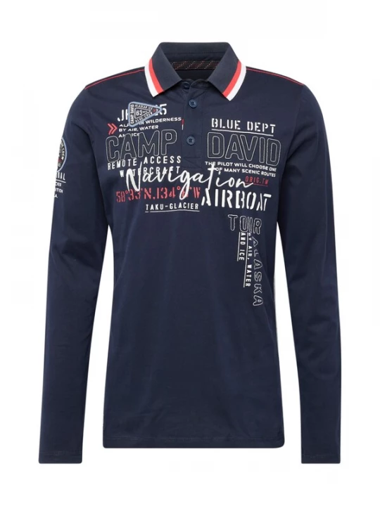 Foto van product CAMP DAVID Shirt 'Alaska Ice Tour' navy / rood / wit