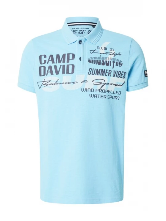 Foto van product CAMP DAVID Shirt aqua / grafiet / wit