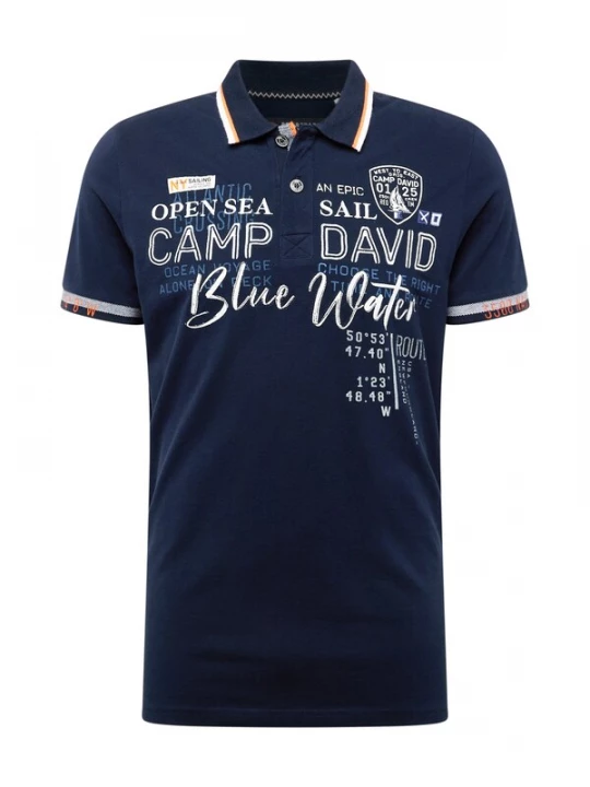 Foto van product CAMP DAVID Shirt 'Atlantic Crossing' blauw / marine / lichtoranje / rood / wit