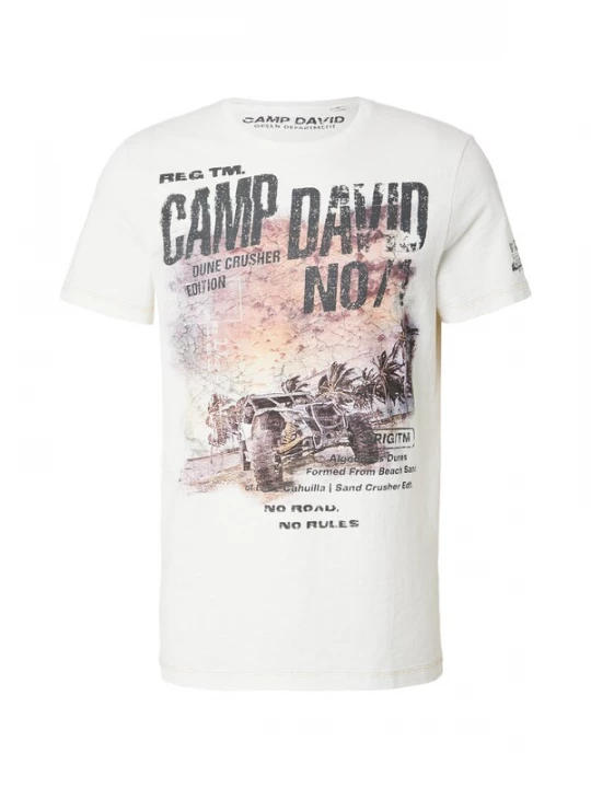 Foto van product CAMP DAVID Shirt 'Dune Crusher' bruin / donkergrijs / abrikoos / wit