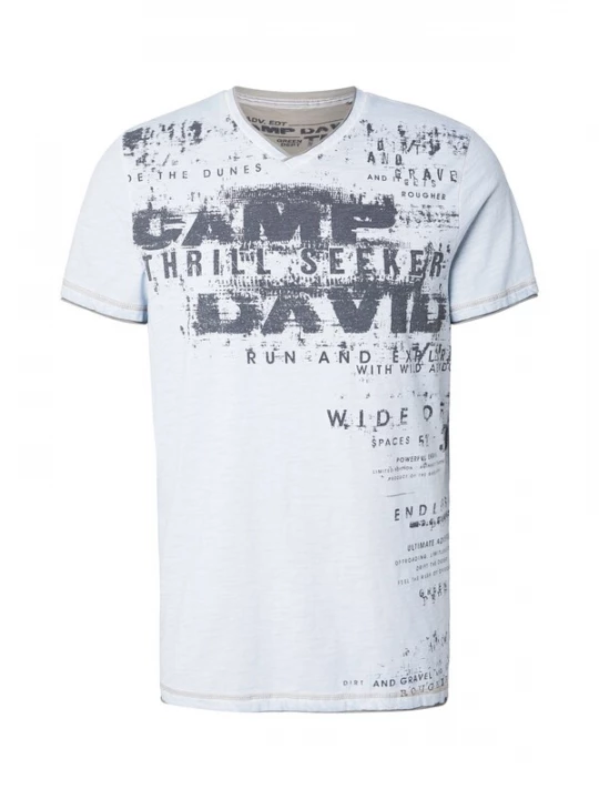 Foto van product CAMP DAVID Shirt 'Dune Crusher' pastelblauw / donkergrijs