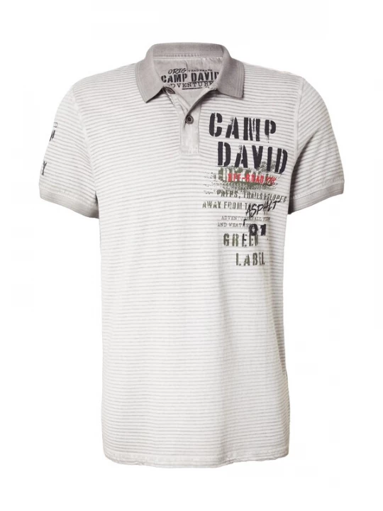 Foto van product CAMP DAVID Shirt grijs / lichtgrijs / olijfgroen / rood