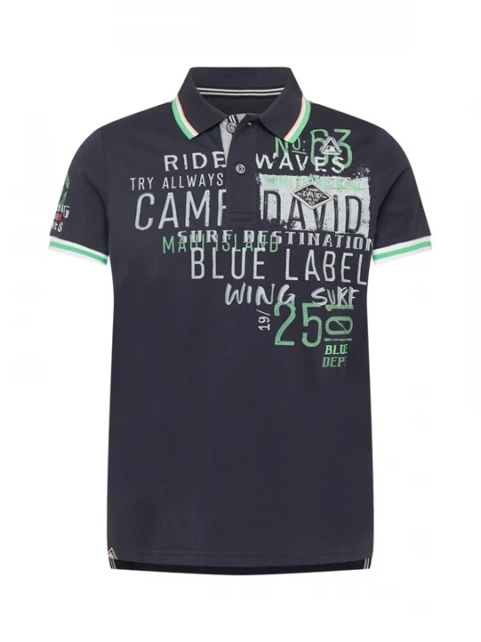 Foto van product CAMP DAVID Shirt nachtblauw / mintgroen / wit