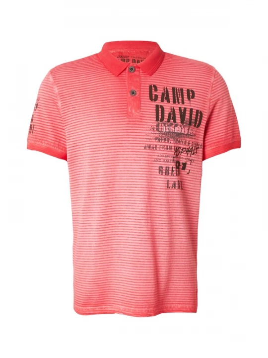 Foto van product CAMP DAVID Shirt rood / watermeloen rood / zwart / offwhite