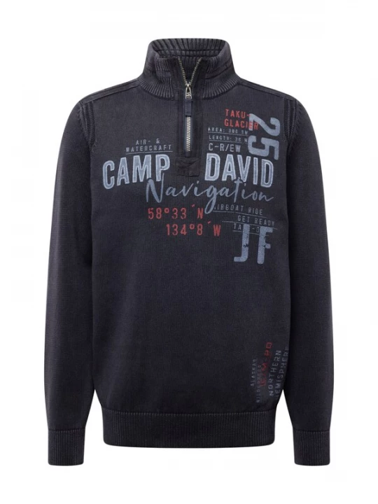 Foto van product CAMP DAVID Trui smoky blue / nachtblauw / rood