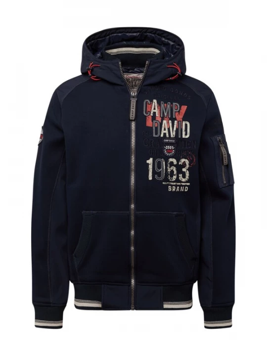 Foto van product CAMP DAVID Tussenjas 'The Craftsmen' donkerblauw / rood / wit